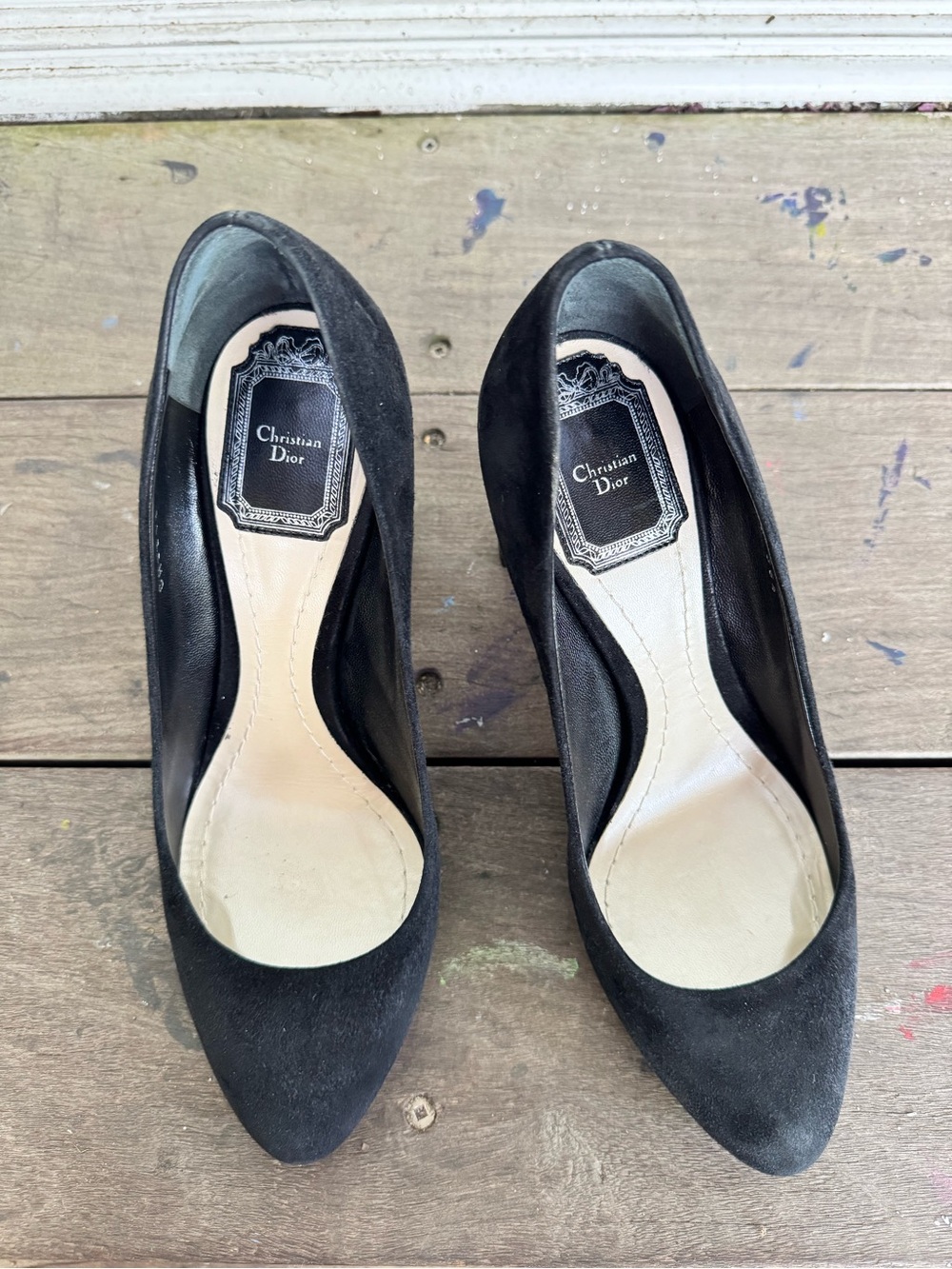 Dior Black Suede Heels